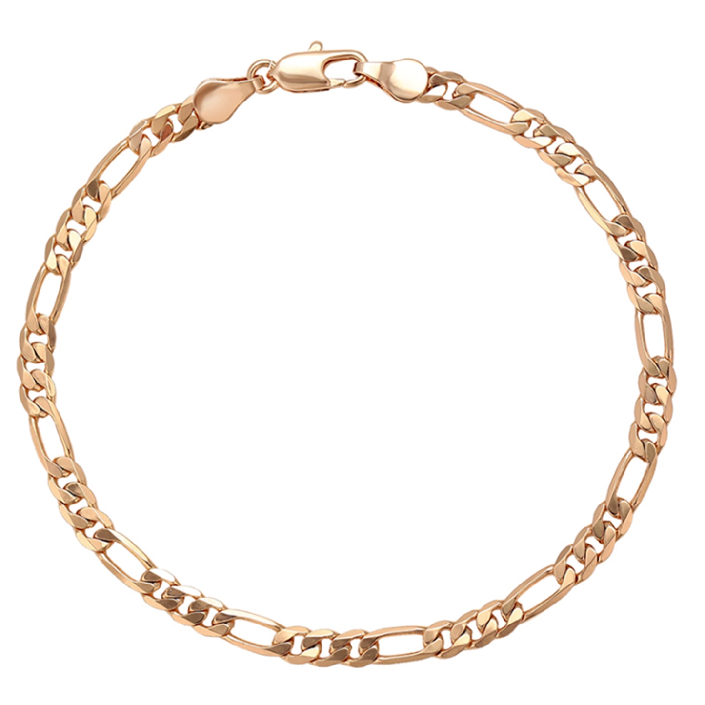 pulsera tejido figaro en 4mm de oro laminado 18k unisex