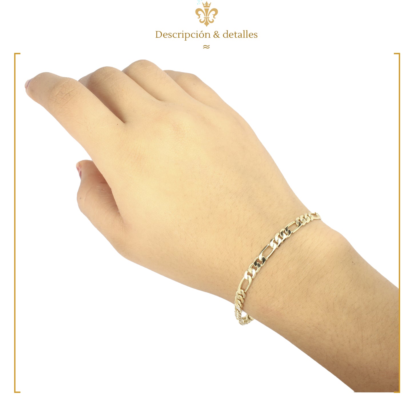 pulsera tejido figado en 4mm de oro laminado en 14k