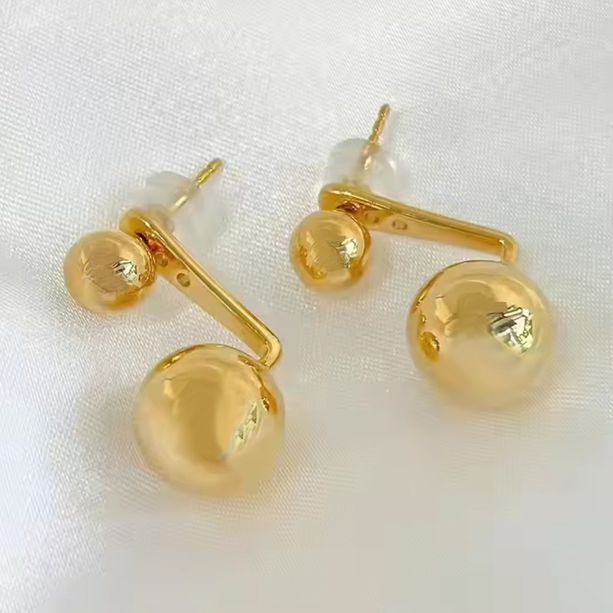 aretes de bolita pendientes colgantes en acero inoxidable