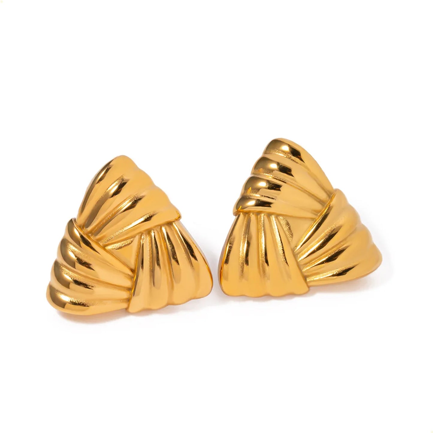 aretes broquel de moda para mujer en acero inoxidable