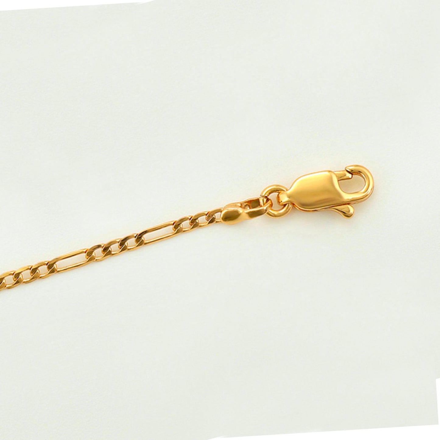 cadena collar tejido figaro de 2.5mm delgada estilo unisex en oro laminado 24k