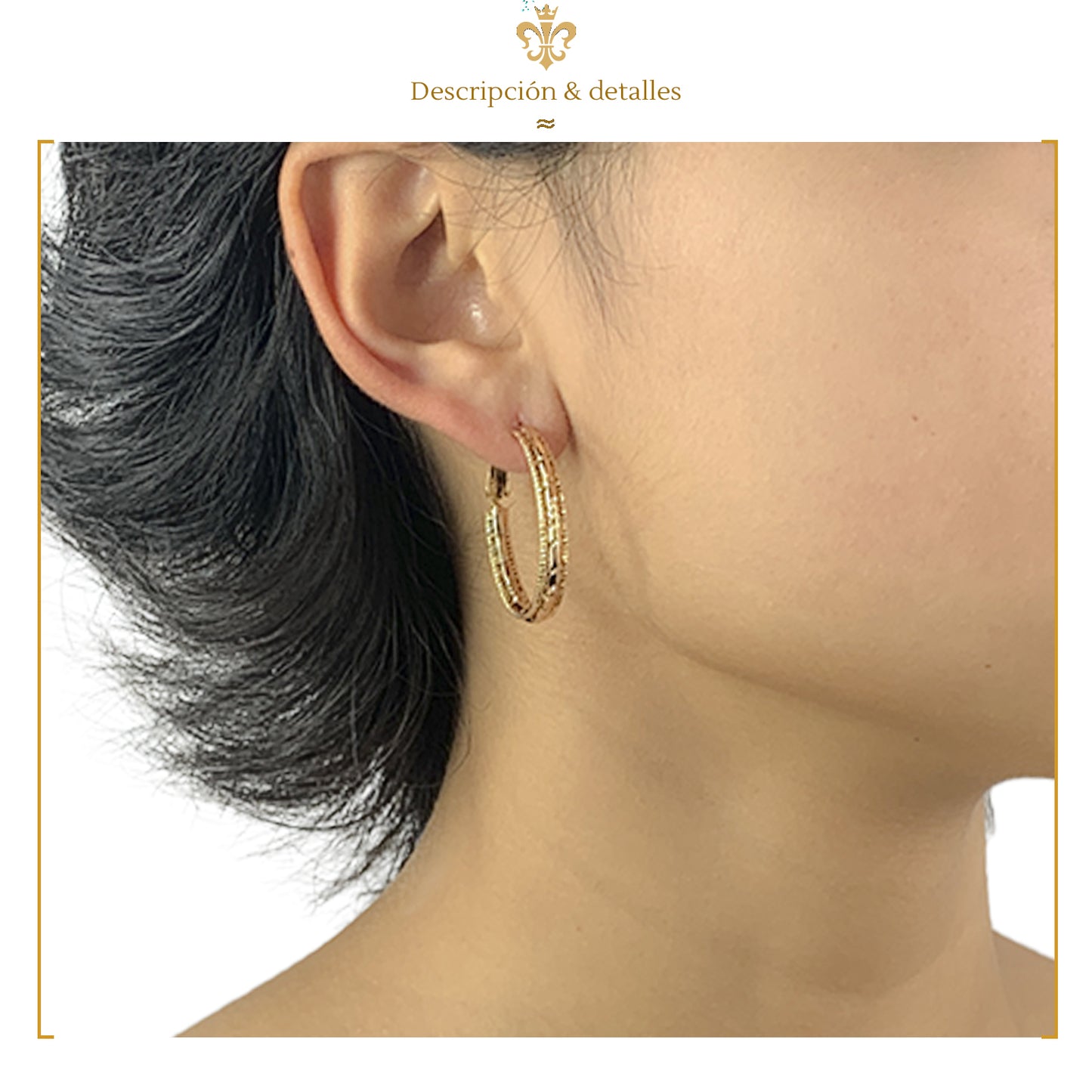 aretes arracada chica triple para mujer en oro laminado